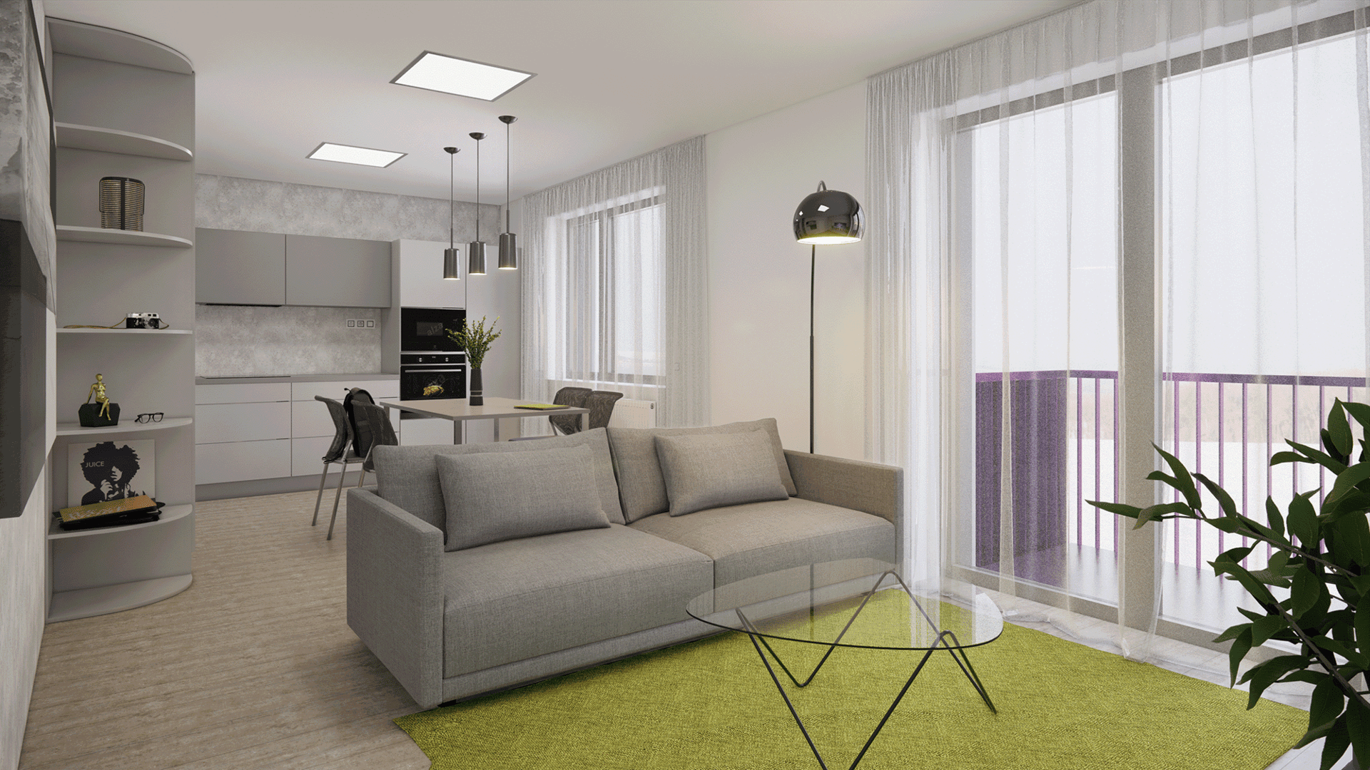 prcek_uvodni fotka vizualizace bílého moderního bytového domu s barevnými balkóny